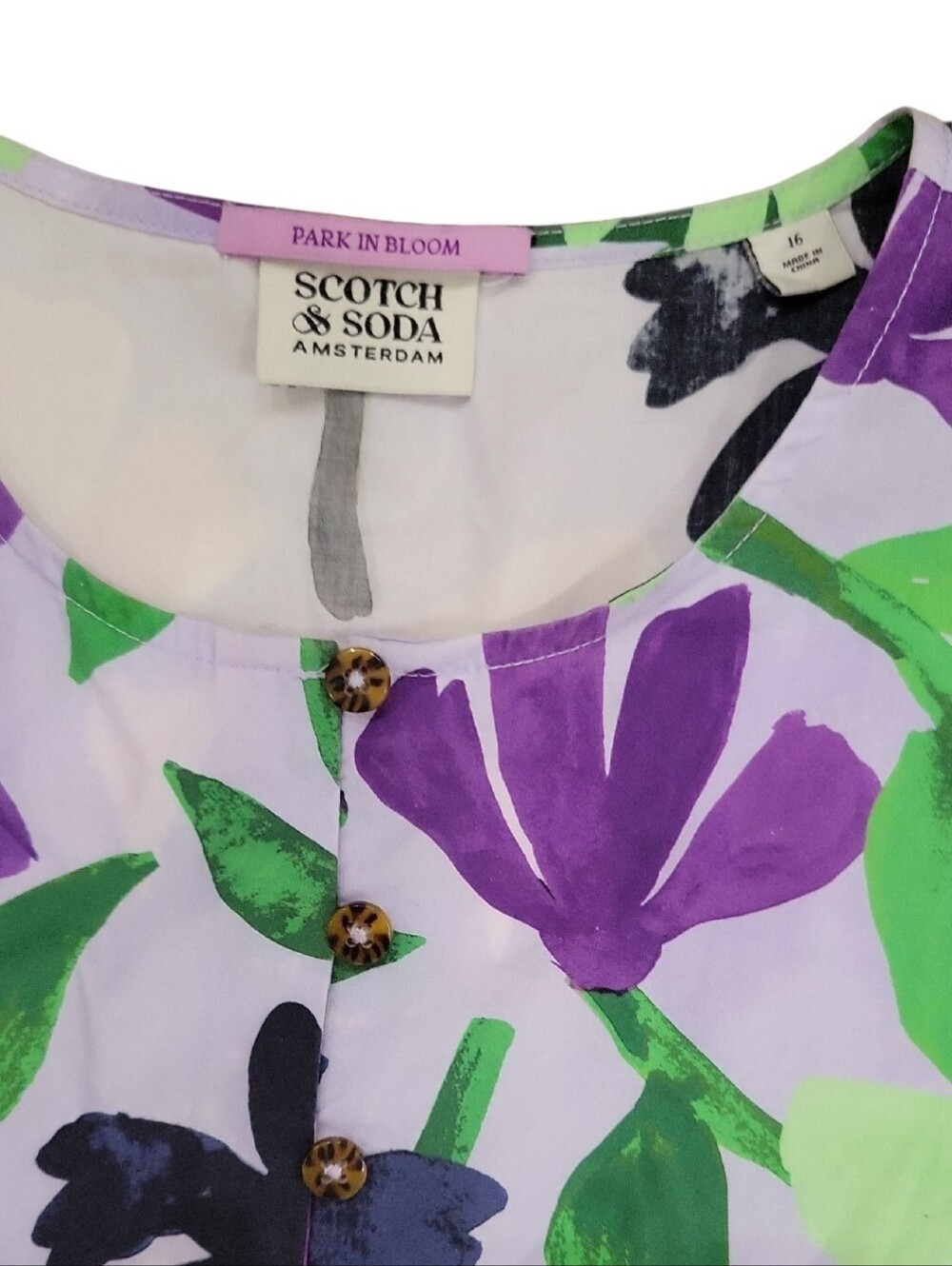 Scotch & Soda Girls' Mauve Floral Print Size 16 - Picture 10 of 11